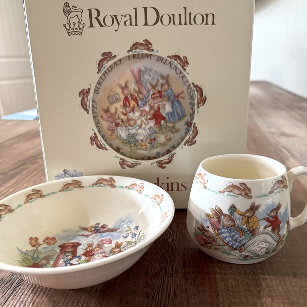 Vintage Royal Doulton Bunnykins 3 piece Set, mug, plate, bowl